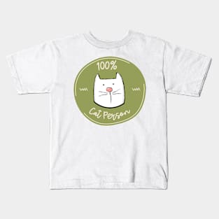 100 Percent Cat Person Kids T-Shirt